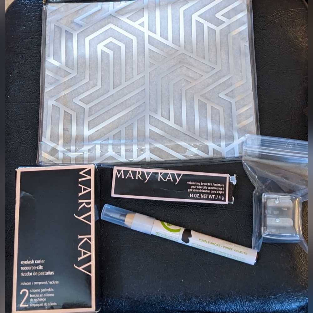 Mary Kay Beauty Bundle Eyelash Curler Brow Tint Eye Pencil Makeup Bag Sharpener